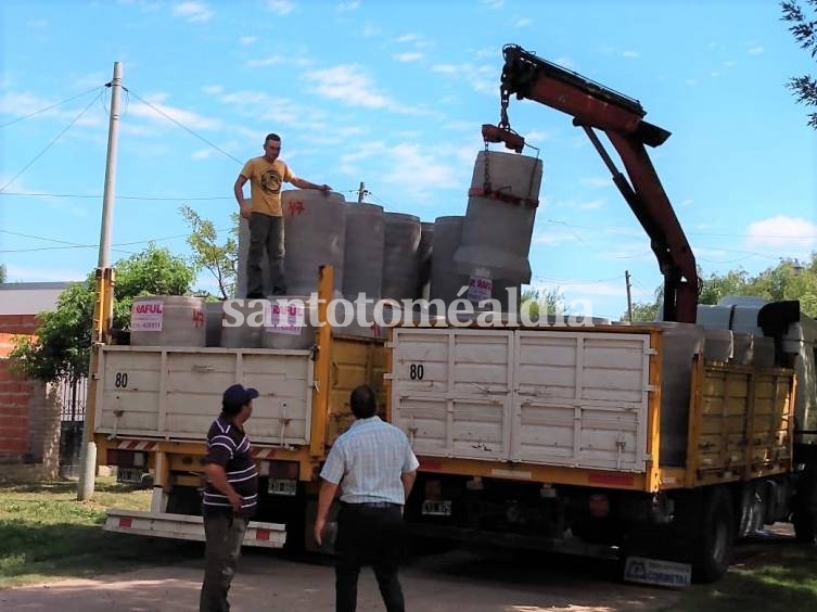 La comuna de Sauce Viejo adquirió 700 tubos de hormigón