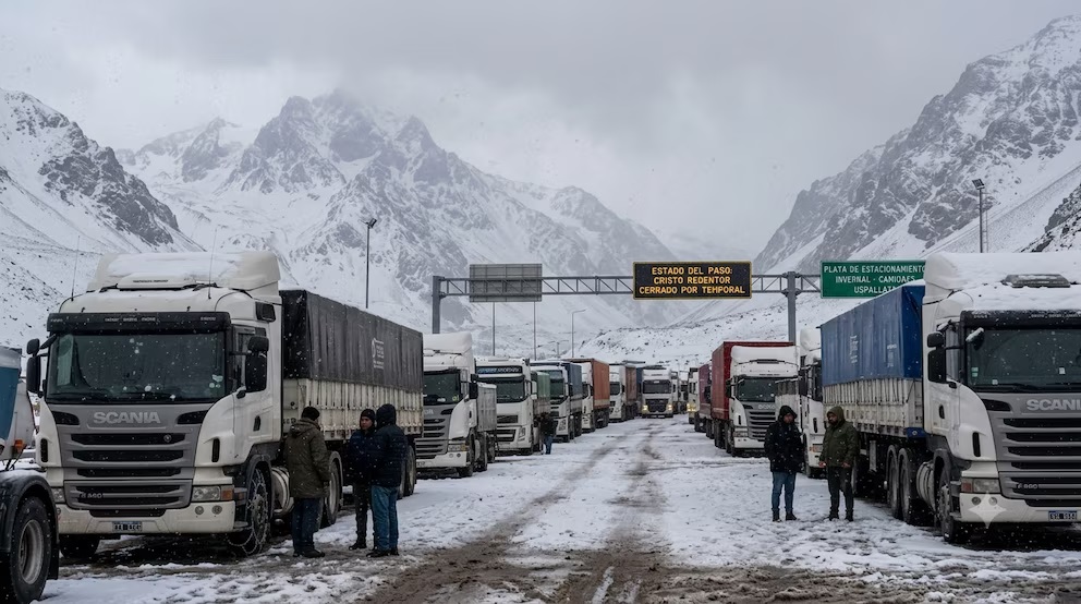 Con el Paso Cristo Redentor cerrado hace 10 días, activan un plan para asistir a los camioneros varados