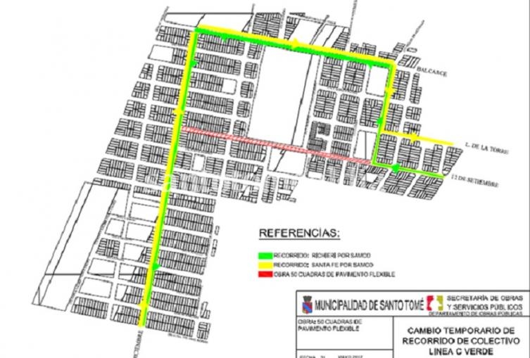 Cambio transitorio en el recorrido de la C “Verde”