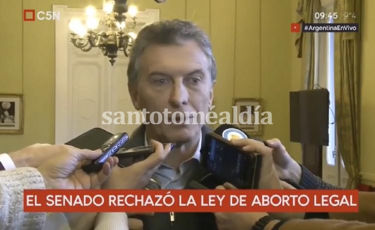 Macri habló tras el rechazo a la legalización del aborto