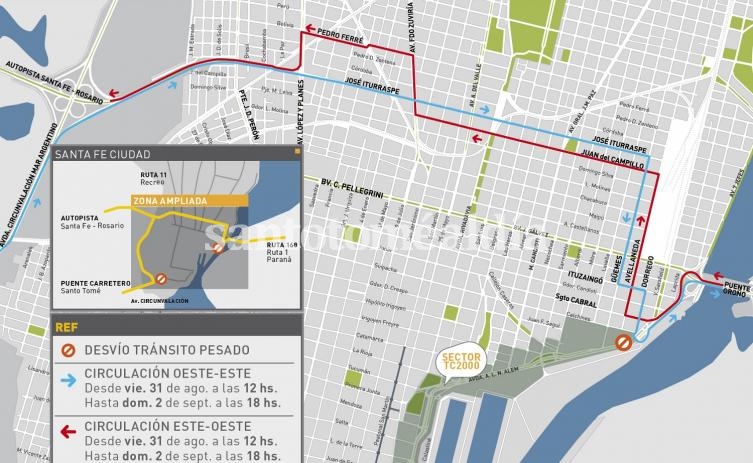 Súper TC2000: desvíos y recomendaciones para la circulación vehicular