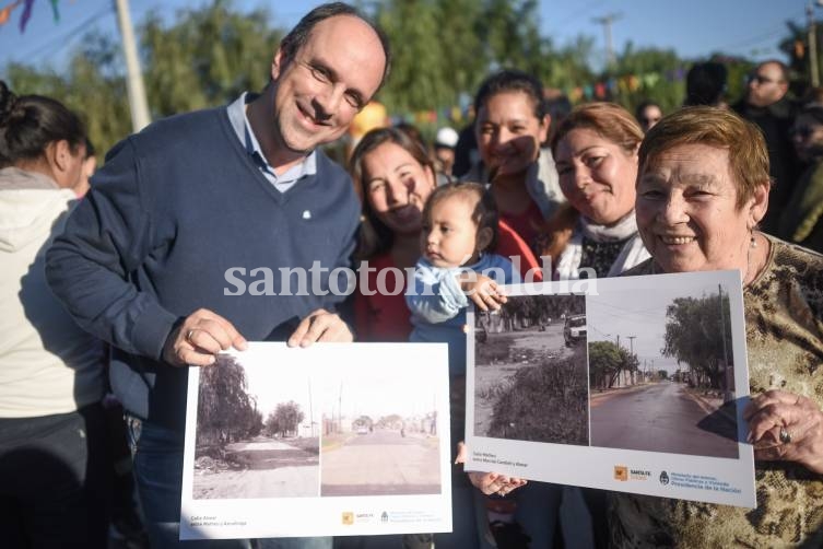 Santa Fe: Corral inauguró calles pavimentadas