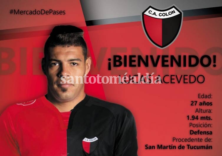 Colón presentó la incorporación de Lucas Acevedo (Foto: Prensa Colón)