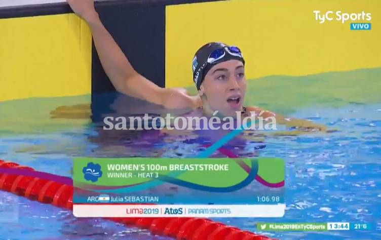 Julia Sebastián tuvo una gran actuación en los 100 metros pecho. 