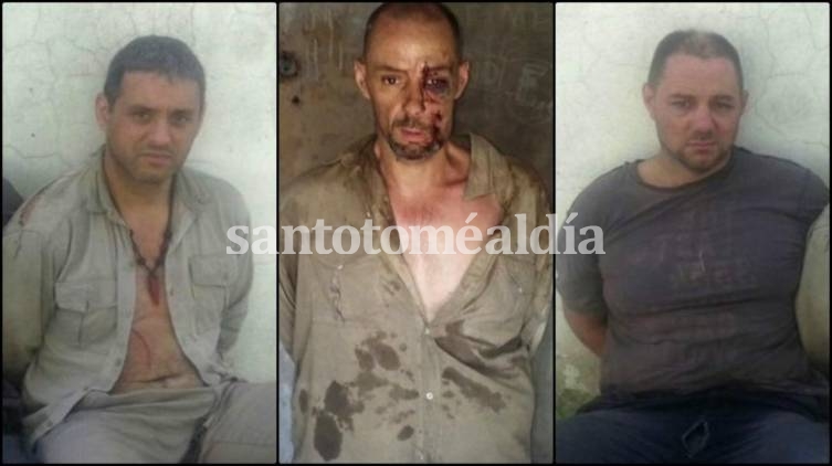 Los hermanos Cristian y Martín Lanatta, y Víctor Schillaci, cuando fueron recapturados. (Foto: El Ciudadano)
