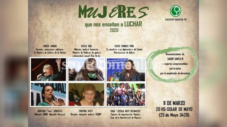 SADOP realizará un homenaje a “Mujeres que nos enseñan a luchar”