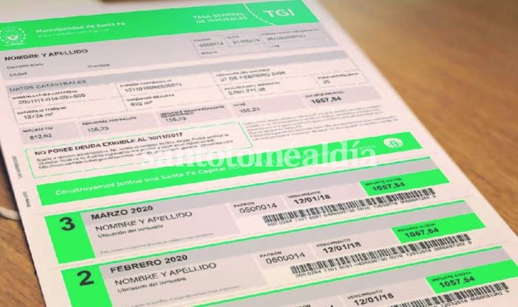 En la ciudad de Santa Fe, la TGI de abril se podrá abonar en término hasta el 11 de mayo