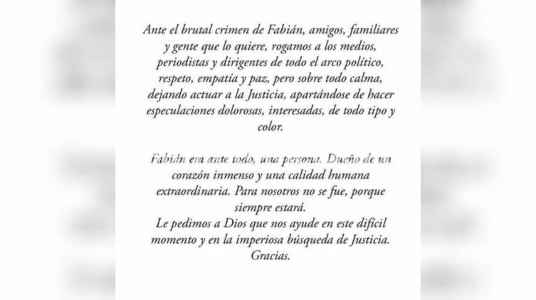 La familia de Gutiérrez pidió 