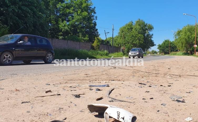 El choque fue justo en la curva. (Foto: Santotomealdia)