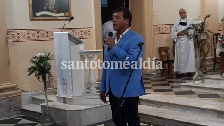 Carlos García, durante su presentación en la Parroquia Inmaculada.