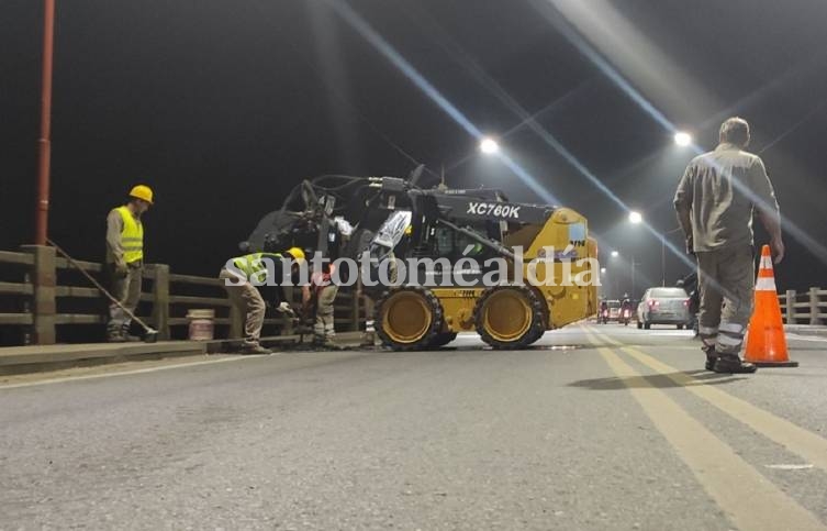 Esta noche continuarán los trabajos en el Puente Carretero