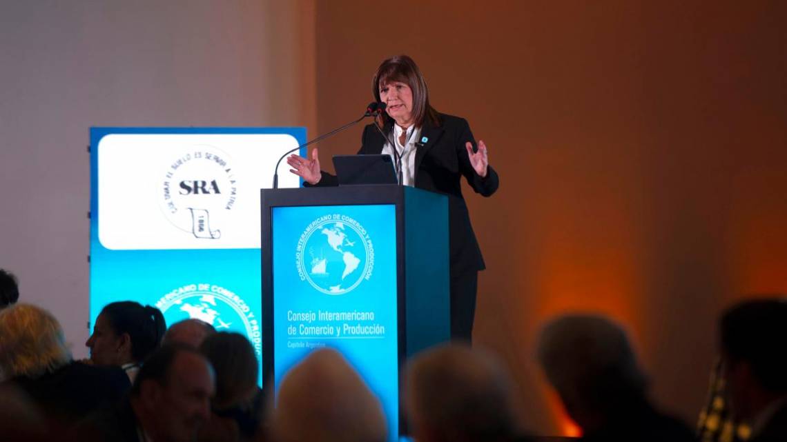 Bullrich presentó su plan económico ante empresarios reunidos en el Consejo Interamericano de Comercio y Producción. (Foto: Télam)