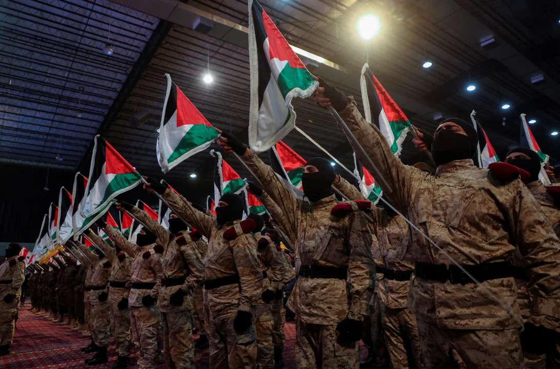 Miembros de Hezbolá durante una manifestación en los suburbios del sur de Beirut, Líbano. (Foto: REUTERS)