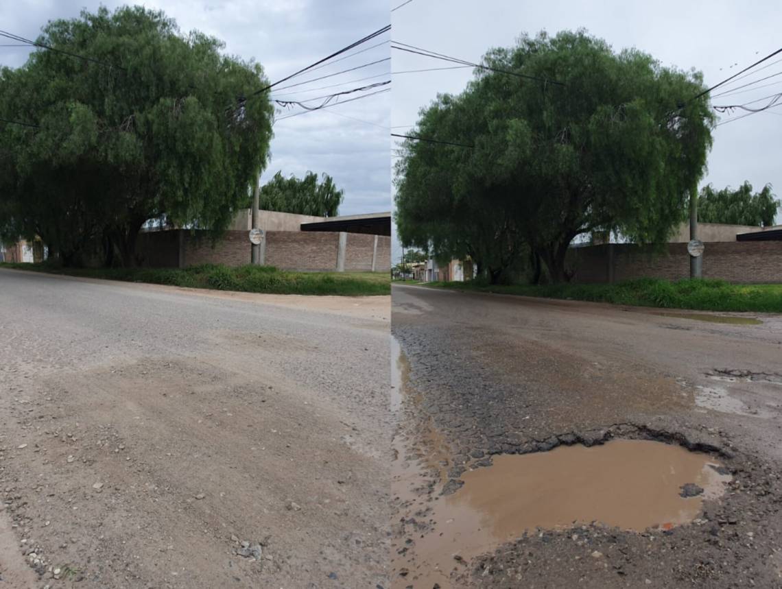 La  secuencia de imágenes muestra la esquina de Azcuénaga y 9 de Julio,  el sábado y este lunes. (Foto: STD)