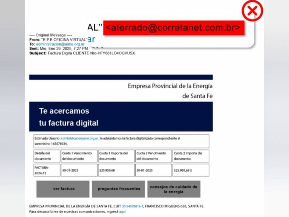 EPE alerta por correos electrónicos con estafas a usuarios