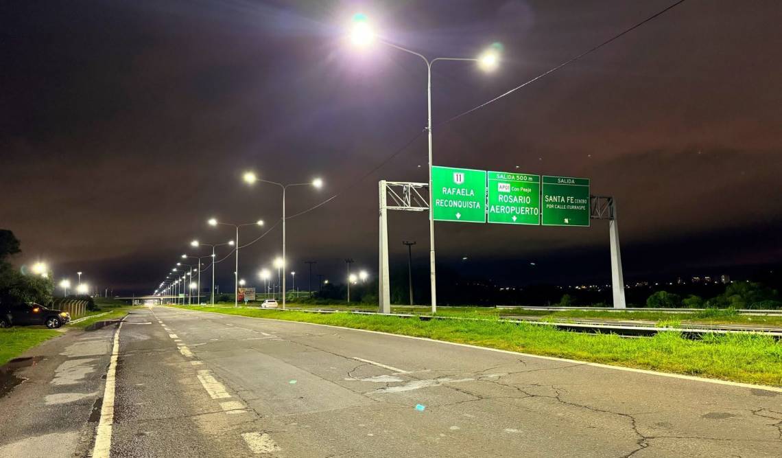 Habilitaron la nueva iluminación en la Circunvalación Oeste de la ciudad de Santa Fe