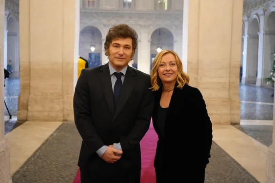 Javier Milei y Giorgia Meloni. (NA)
