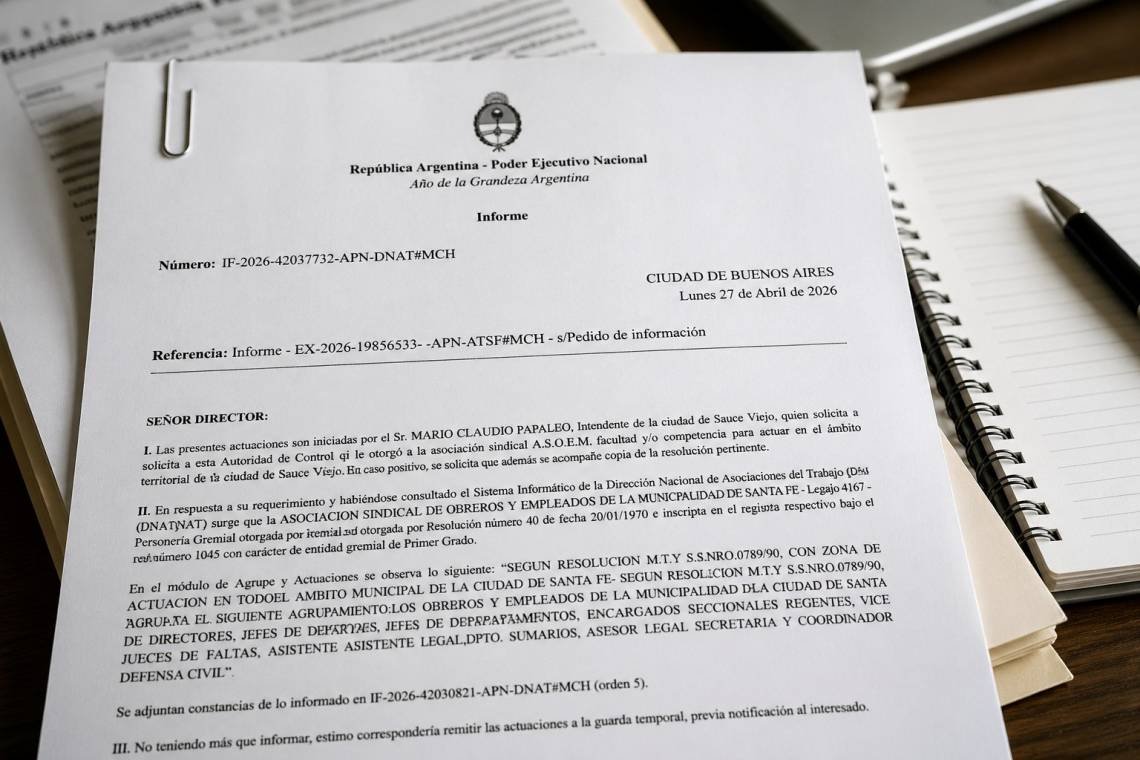 Sauce Viejo: qué dice el informe de Capital Humano sobre la zona de actuación de ASOEM