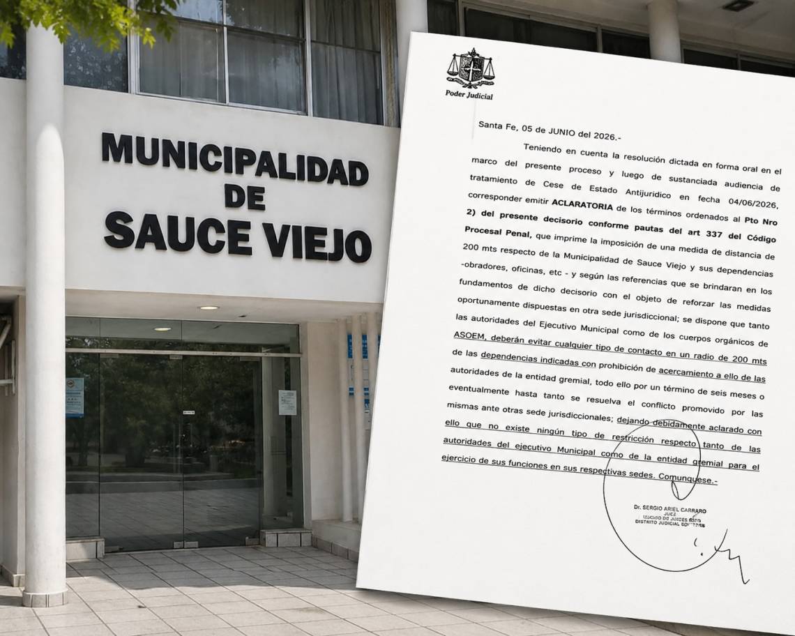 El juez Carraro aclaró que no existe restricción para que Papaleo ejerza sus funciones