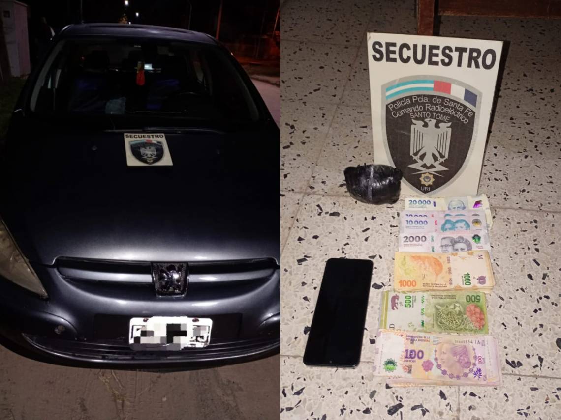 Secuestran cocaína, dinero y un auto: dos aprehendidos en un operativo policial en nuestra ciudad.