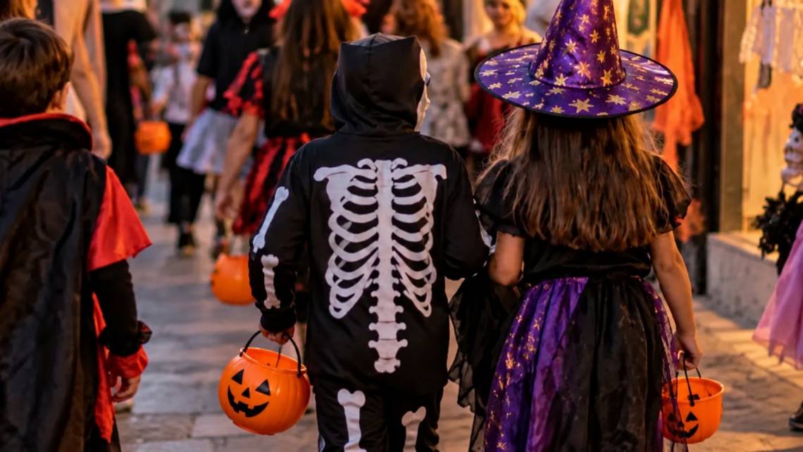 Niños disfrazados para Halloween, celebración que este sábado tendrá actividades recreativas, música y propuestas para toda la familia en avenida 7 de Marzo.. 